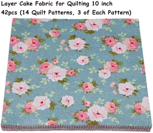 Nodsaw Retro Floral 10-Inch Cotton Precut Squares – 42 Pack
