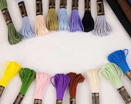 12 Skeins Embroidery Cotton Floss of 8.75yds for DIY Embroidery, Beige