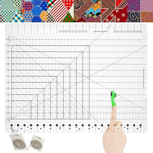 Quilting and Sewing Ruler for Fabric Cutting, XL Slotted 17-3/4
