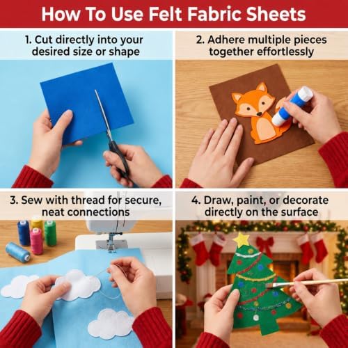 120Pcs 12x8'' Felt Sheets for Crafts, 60 Assorted Colors, Felts Fabric