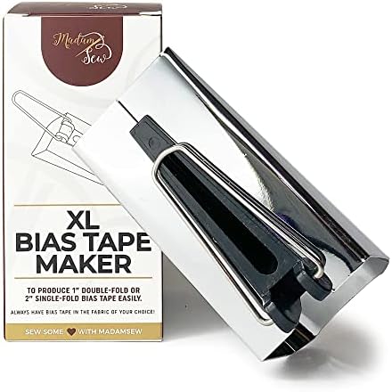 Madam Sew XL Bias Tape Maker Tool – 50mm Single and Double Fold Bias
