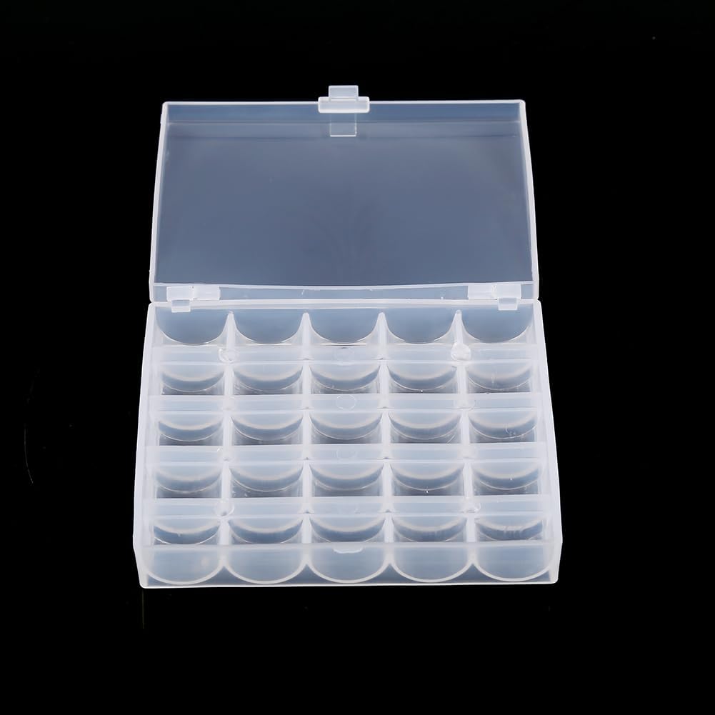 Bobbin Storage Case, 25 Slots Empty Sewing Bobbins Plastic Spools Box