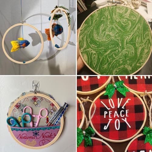 kukmakri Decorative Embroidery Hoop 18 PCS 10 inch - Bamboo Cross