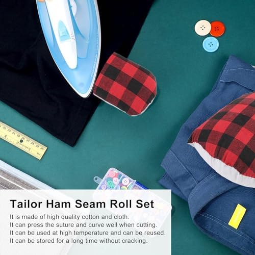 Sewing Pressing Ham, 2pcs Cotton Tailor Ham Seam Roll Set Dressmaking