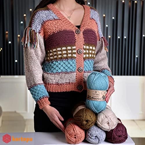 Kartopu Melange Wool,Wool Knitting Rope (4Balls) Each Skein(Ball)