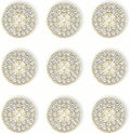 12-Pack Round 4-Hole Full Rhinestone Buttons Shiny Back, Crystal-Front
