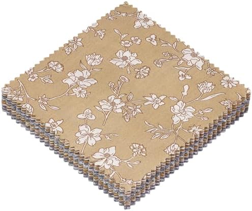 Qokfouy Cotton Charm Squares – Brown & Grey, 84 Pack