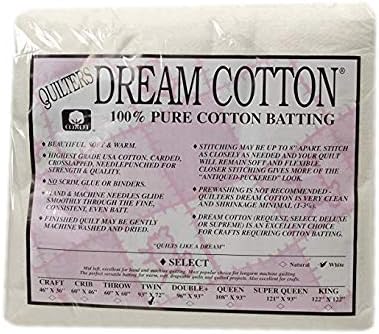 Quilter's Dream Cotton White Batting - Select -Mid-Loft - Twin