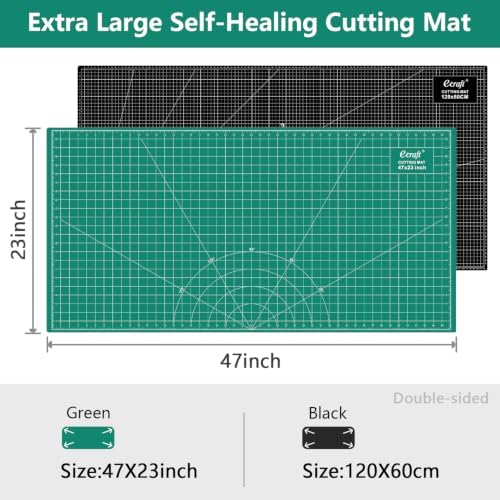 Ecraft 23"x47" Large Self Healing Non-Slip Cutting Mat, Double Sided