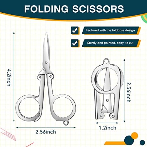 Chumia 50 Pcs Stainless Steel Small Folding Scissors, Foldable
