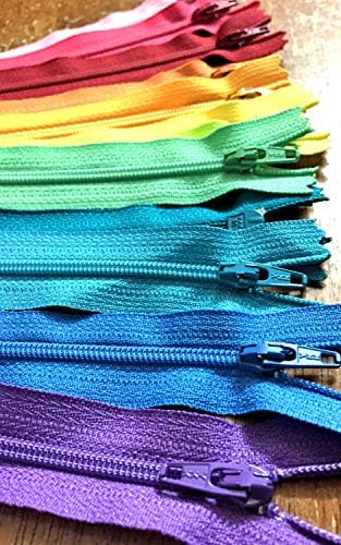 YKK Zippers Assortment of Bright Colors 9 Inch Number 3 Nylon Coil Set