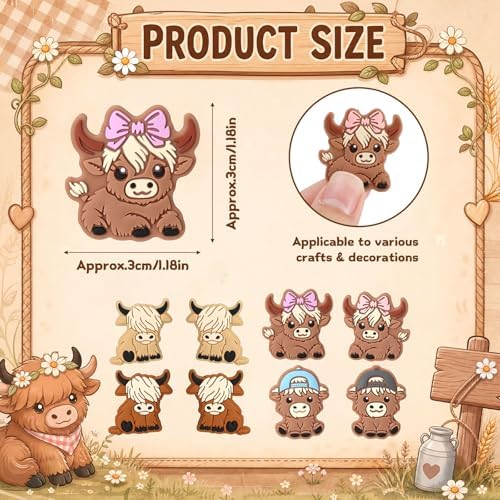 Marsui 8-Piece Highland Cow Knitting Needle Stoppers