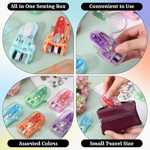 Solsew 20 Pieces Mini Travel Sewing Kit Bulk Portable Emergency Repair