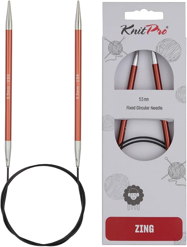 KnitPro Zing Fixed Circular Needles 40" (100cm) | US Size 9 (5.5mm)