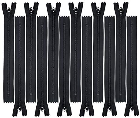 YKK 8" #3 Nylon Coil Zippers for Craft Projects - Color Black