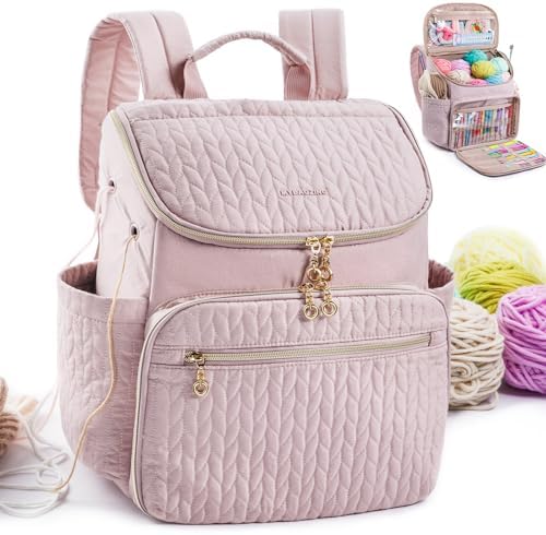 MYBAGZING Knitting Bag, Large Crochet Backpack & Yarn Storage