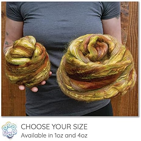 Magical Silk Merino Fiber. Artisanal Hand Dyed Roving. 4oz, Siren