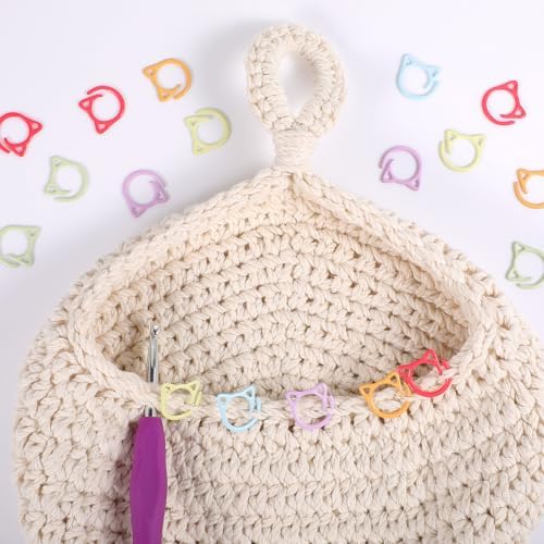 MBAIYO 48pcs Cat Stitch Markers for Crocheting, Cat Metal Crochet