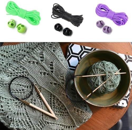 6 Pcs Knitting Stitch Stoppers, Double-Hole Point Protectors
