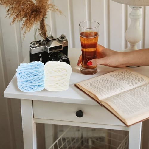 Hand-Knitting Cotton Yarn for Crocheting, 4 Rolls Multi-Craft Yarn