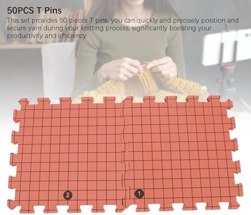 Kuuleyn 9PCS Knit Blocking Mats Brick,Red Foam Interlocking