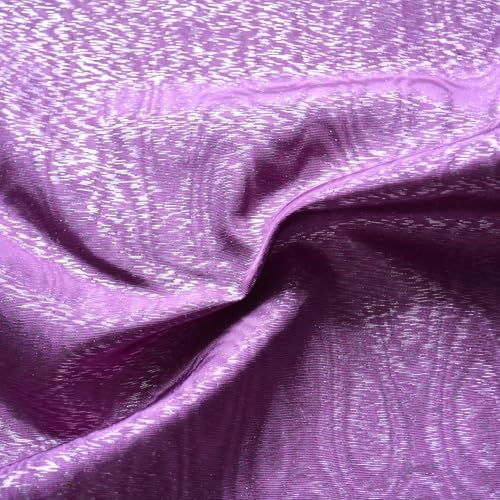 Silk Moiré Taffeta Fabric | Purple Silk Blend Watered Taffeta | Cloth