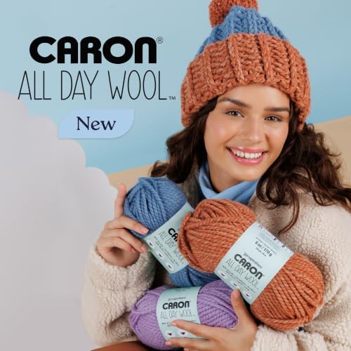 Caron All Day Wool Yarn for Crocheting Soft, Aran, 3-Pack