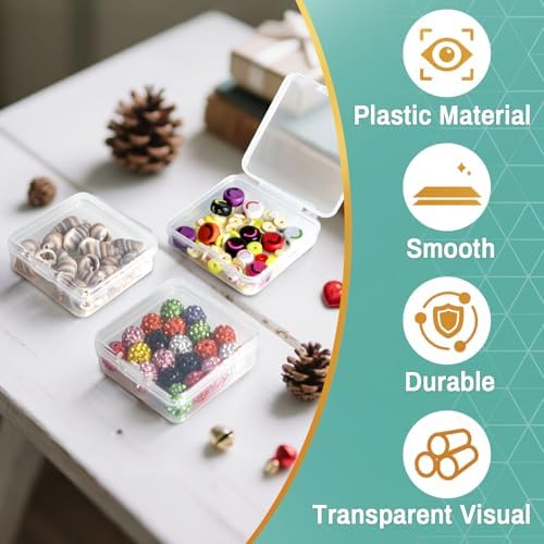RAINFLOW 30 Bead Organizer Box - Clear Plastic Storage Containers with