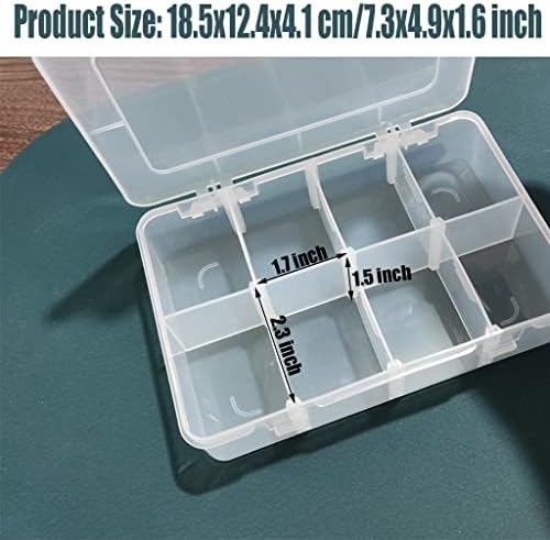 2 Pcs 8 Grids Clear Organizer Box Plastic Storage Container with