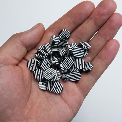 50PCS Resin Buttons with Round Stripe, 2-Holes Button