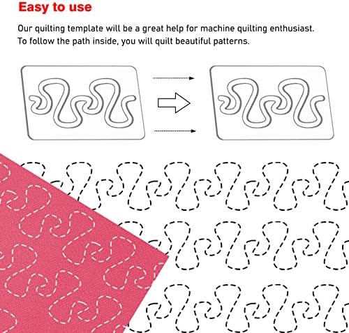 Kapyoo 3Pcs Free Motion Quilting Rulers and Templates Set Quilting