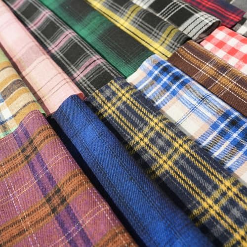 Phantomon Cotton Layer Cake Squares – Assorted Plaid, 40 Pack
