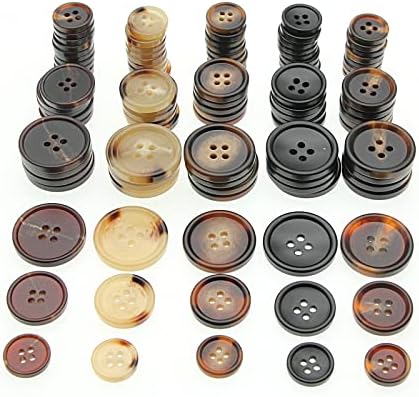 Mixed Resin Sewing Buttons 110 PCS, Round Bulk Buttons for DIY Sewing