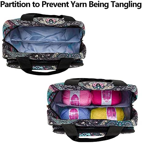 LoDrid Small Portable Yarn Storage Bag with 2 Grommets for Tangle Free