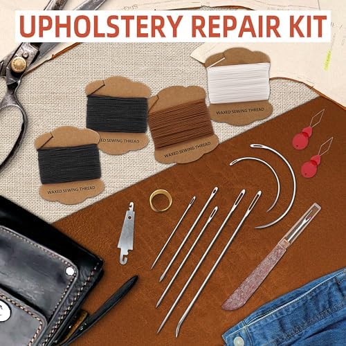 Upholstery Repair Kit: Extra Strong Waxed Sewing Thread 4 Rolls