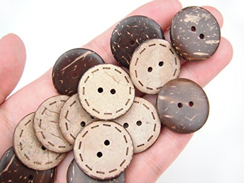 Brown 2 Holes Coconut Shell Sewing Buttons Clothing Accessories