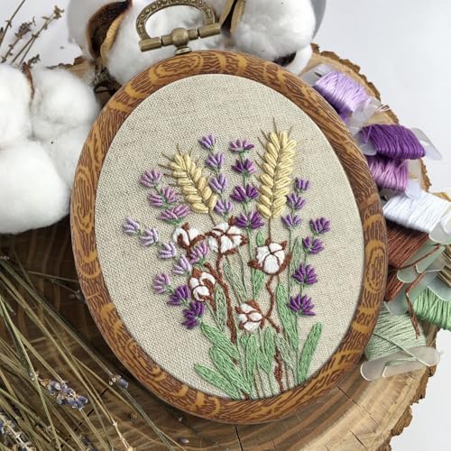 Mcredy Oval Embroidery Hoop, Wood-Grain Plastic, 3.15"x4"-4Pcs