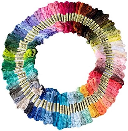 XLSFPY Rainbow Cotton Embroidery Floss – 50 Skeins