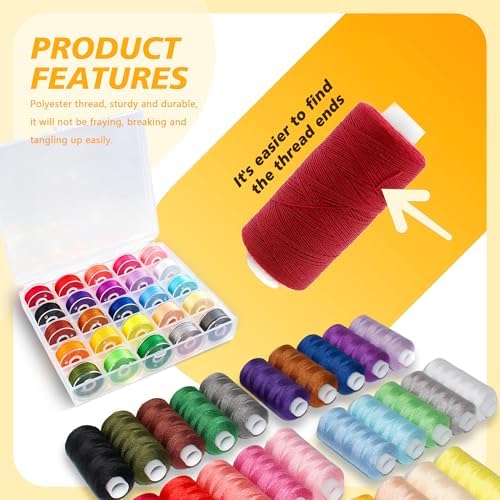 BDS-Home 50pcs 25 Colors Sewing Thread Set