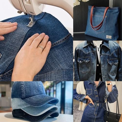 10oz Denim Fabric, 59" W Black Medium-Weight Jean Fabric 3 Yards