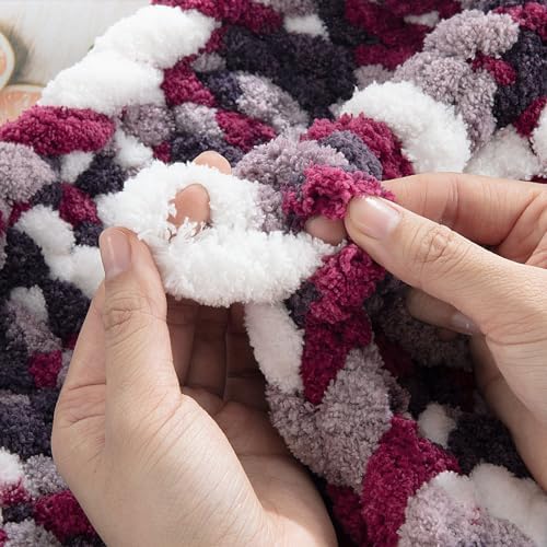 MABOZOO Tie Dye Chunky Yarn for Crocheting 8 Pack,Fluffy Jumbo