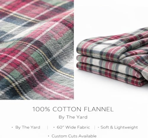 FabricLA 100% Cotton Flannel Fabric 60" Wide 180 GSM Lightweight