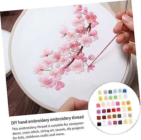 Veemoon 2sets 100% Cotton Embroidery Floss Embroidery Thread 4 Meters