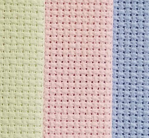 KCS 3 pc of 12" x 18" 14CT Counted Cotton Aida Cloth Cross Stitch
