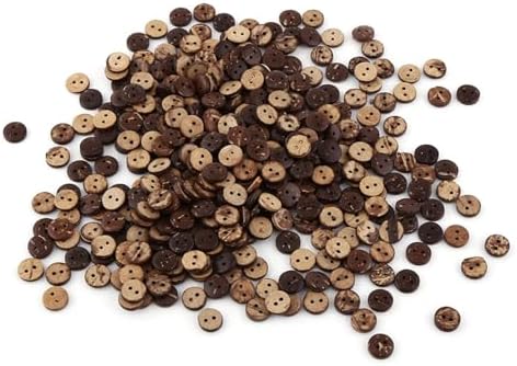 Natural Coconut Shell Buttons for Sewing, 400 Pack 10mm 2 Hole