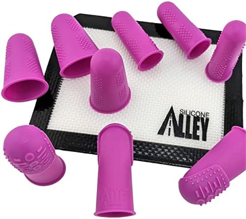 FLEX Thimble Finger Protectors [9-Pack] | Purple | 3X-Thick Tip