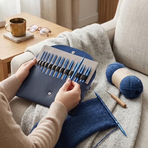Sanpyl Interchangeable Circular Knitting Needles Set, 13 Pairs