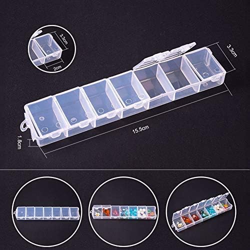 PH PandaHall 8 Pack 7 Grids Jewelry Dividers Box Organizer Clear