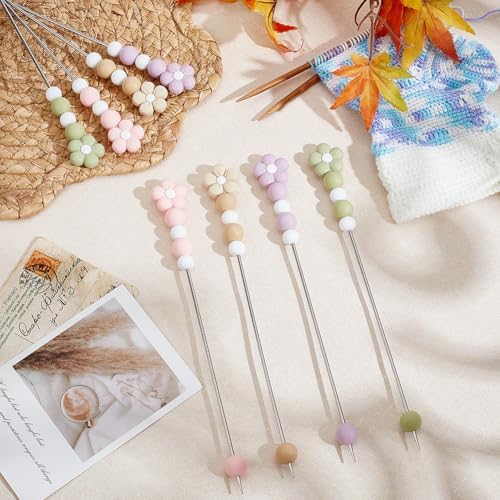 FREEBLOSS 8pcs Knitting Needles Double Pointed Crochet Needles with