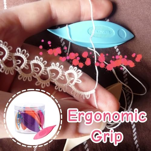ZCJBCYGG 18 PCS Tatting Shuttle Colorful Plastic Tatting Lacemaking
